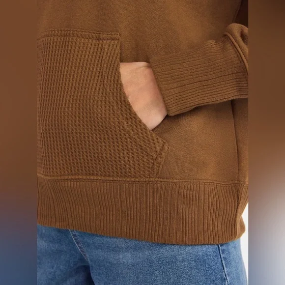 Time and Tru Boho Waffle Mixed Media Hoodie Size XXL NWT Loungewear Cozy - Picture 3 of 3